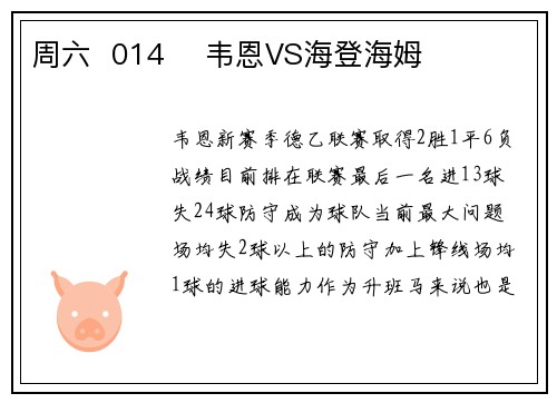 周六  014    韦恩VS海登海姆